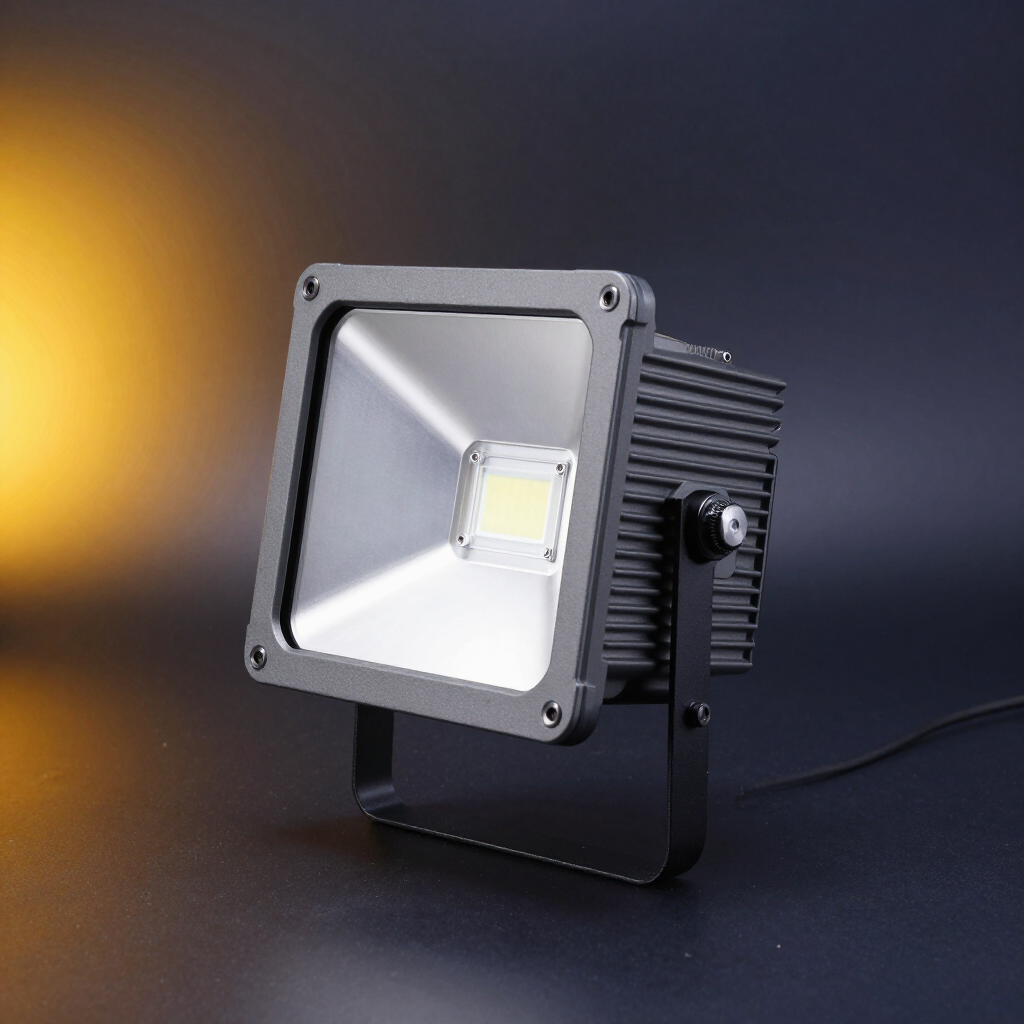 Flash aluminium die-cast LED flood light, studio shot