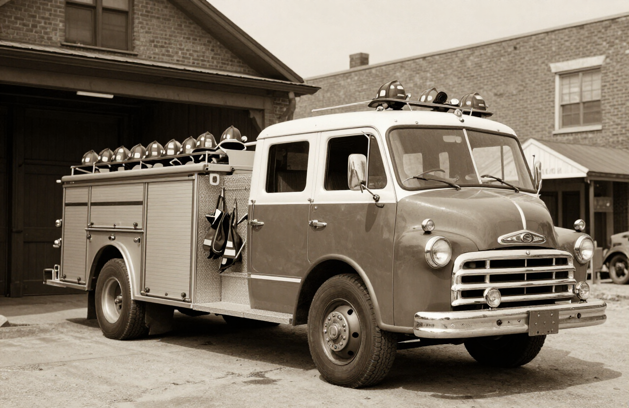 A fire truck outside the Thornwood firehouse