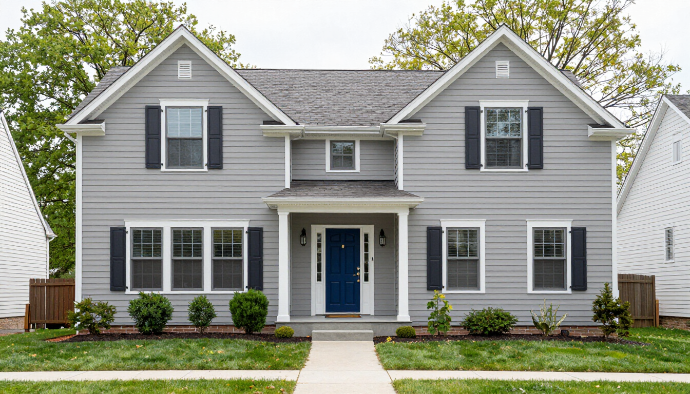 Hasbrouck Heights NJ traditional home with a modern two-tone exterior color update