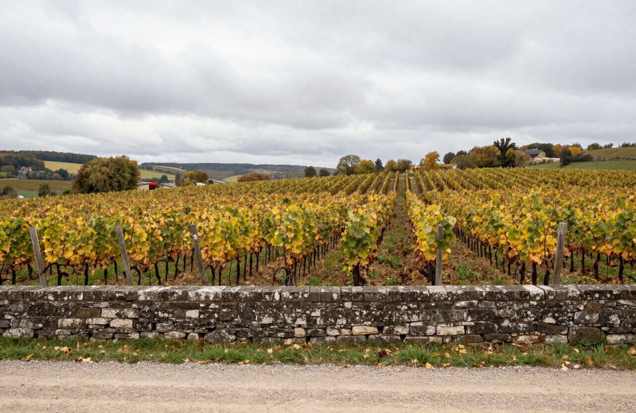 Vineyard landscape in the Nouvelle-Aquitaine region of France