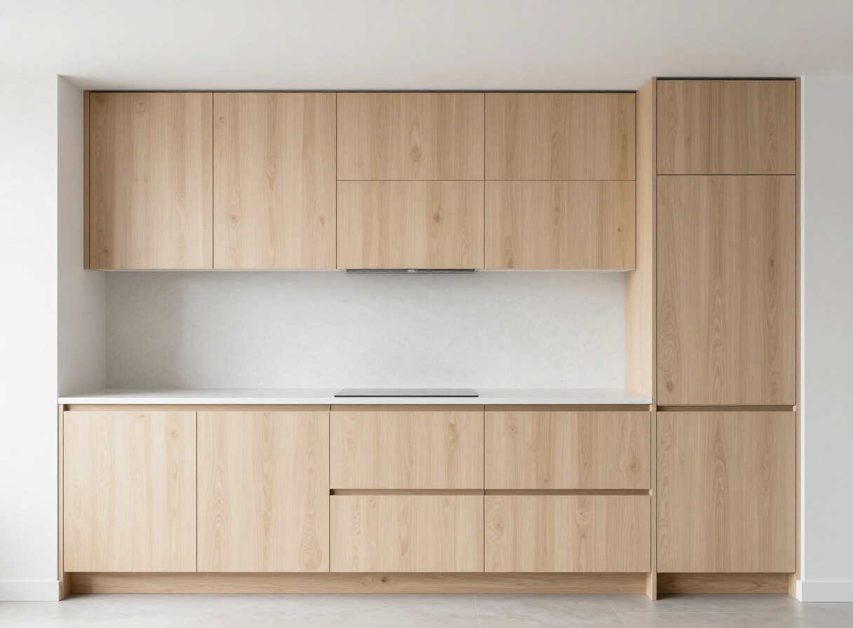 Birch & White Quartz — Kitchen by HS Kitchens Studio, Bristol
