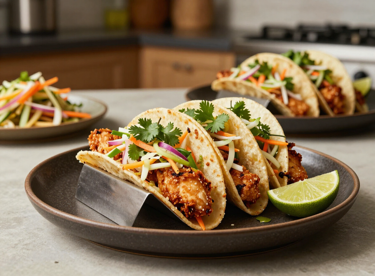 Crispy chicken tacos