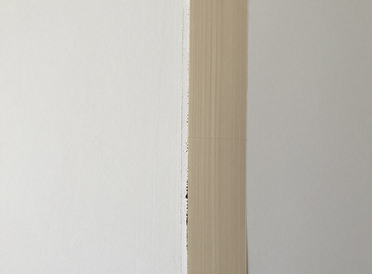 Failed drywall tape — before