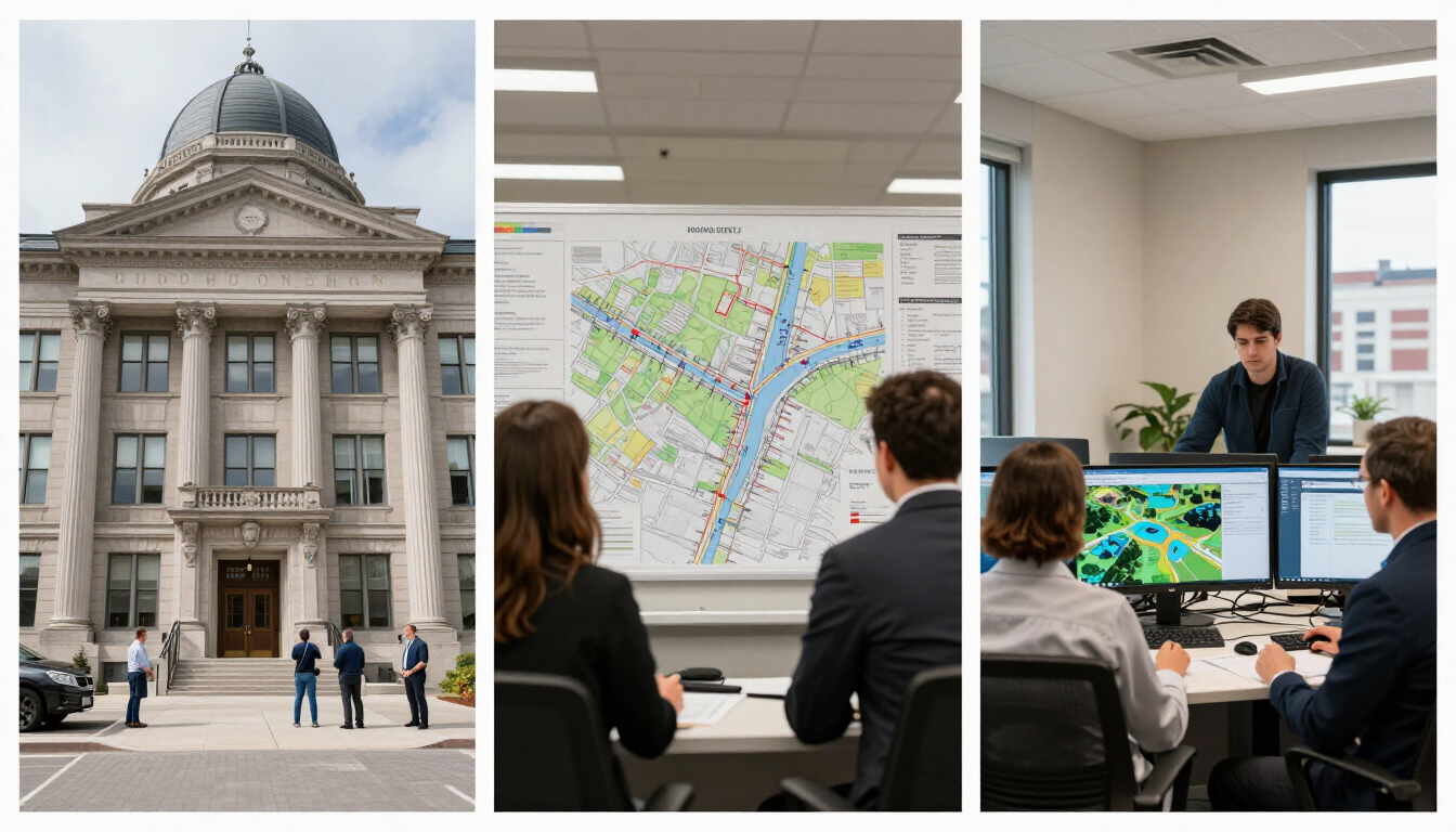 Municipalities, planning departments and private firms