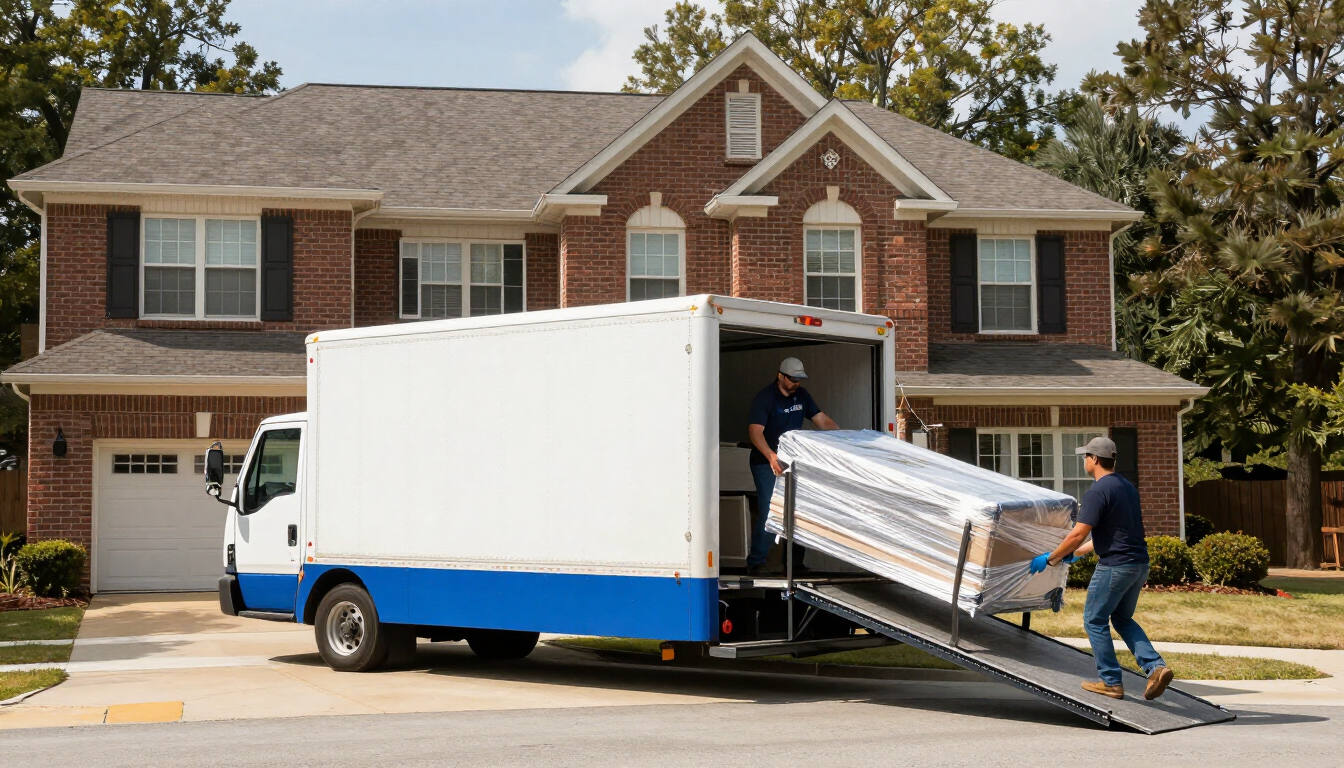 Top Raleigh Movers truck loaded for a long distance move
