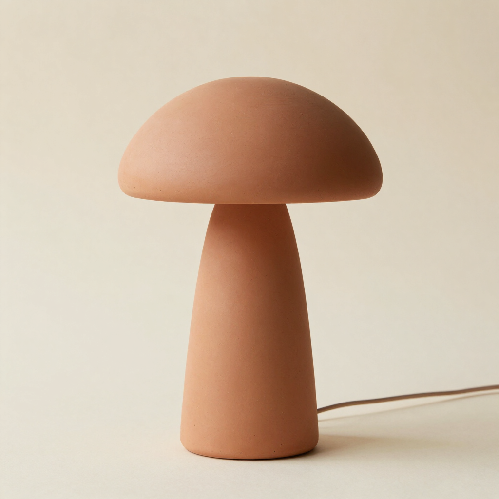 Clay mushroom lamp