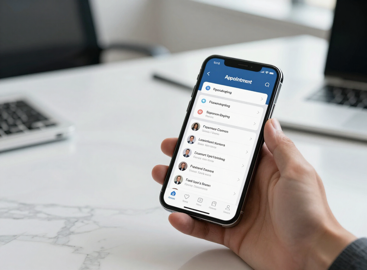 Phone showing incoming appointment booking notifications