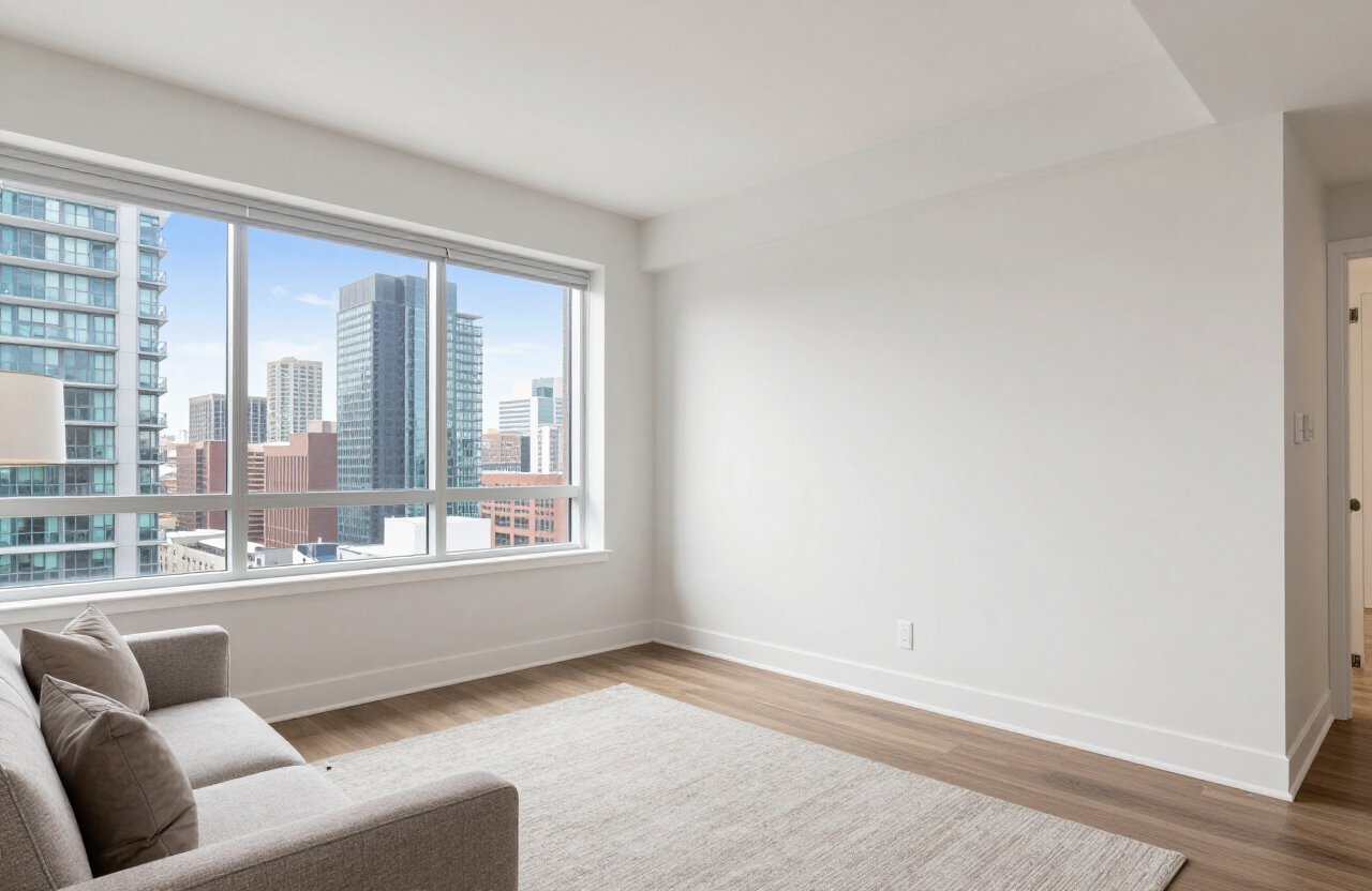Boulevard East condo living room after interior painting in West New York NJ