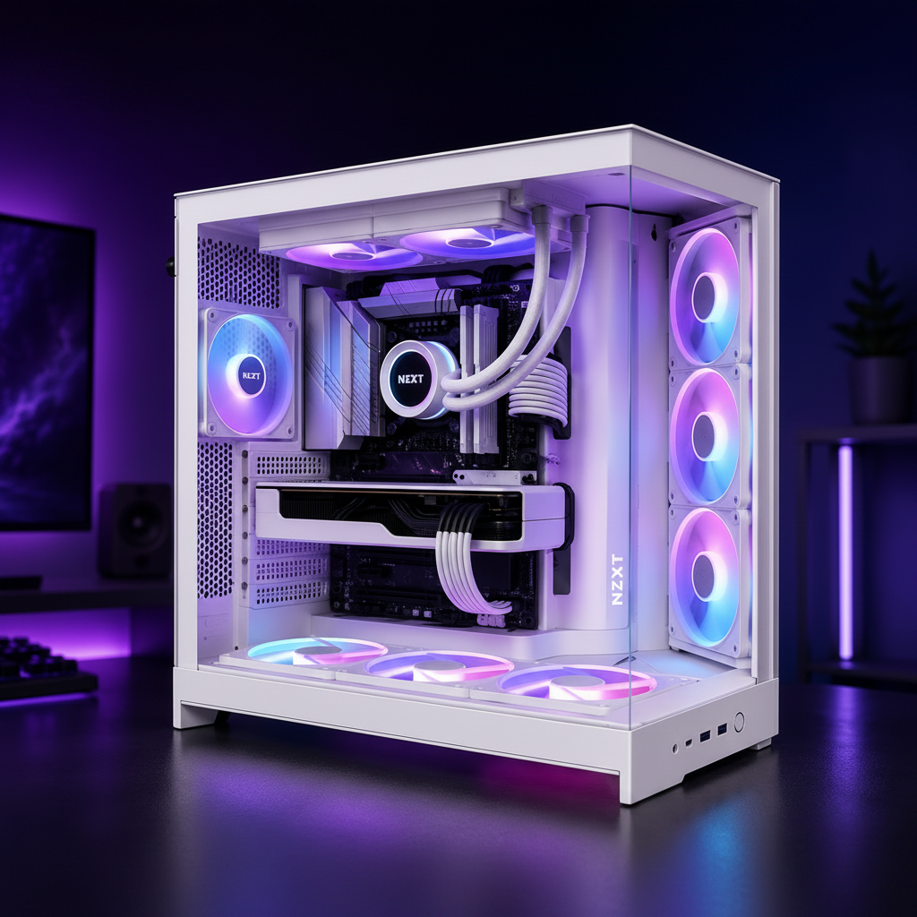 NZXT H9 Flow RGB+ Dual-Chamber ATX PC Case