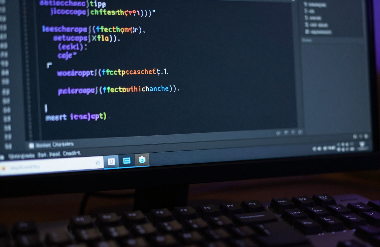 Split screen showing website design mockup beside website development code