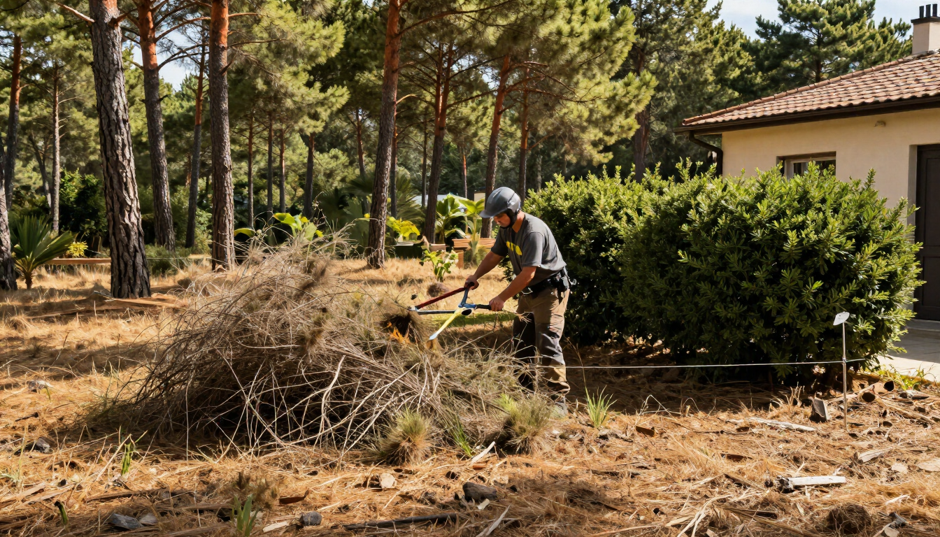 Débroussaillement et taille de haies en Gironde près d'une habitation