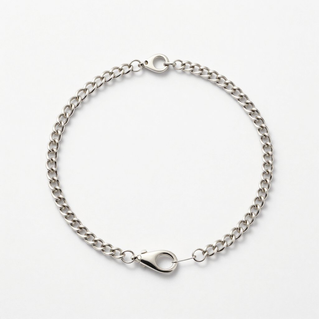 Silver chain bracelet — background removed
