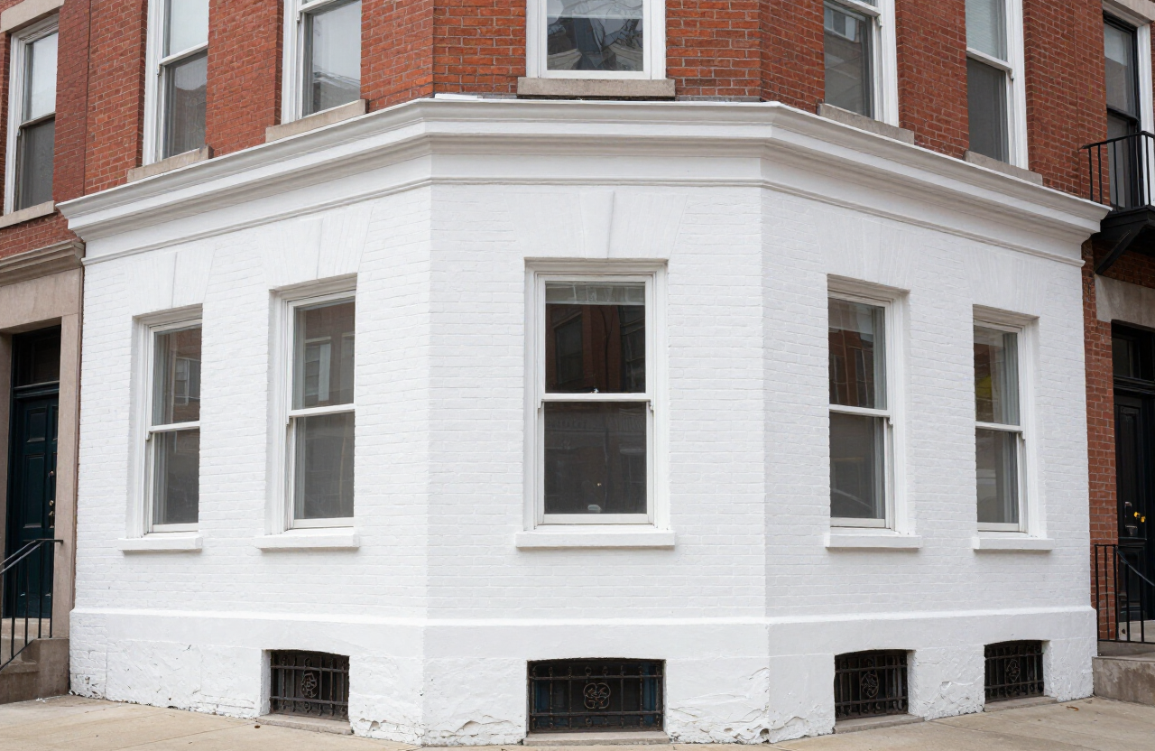 Older Union City NJ brick building after exterior painting