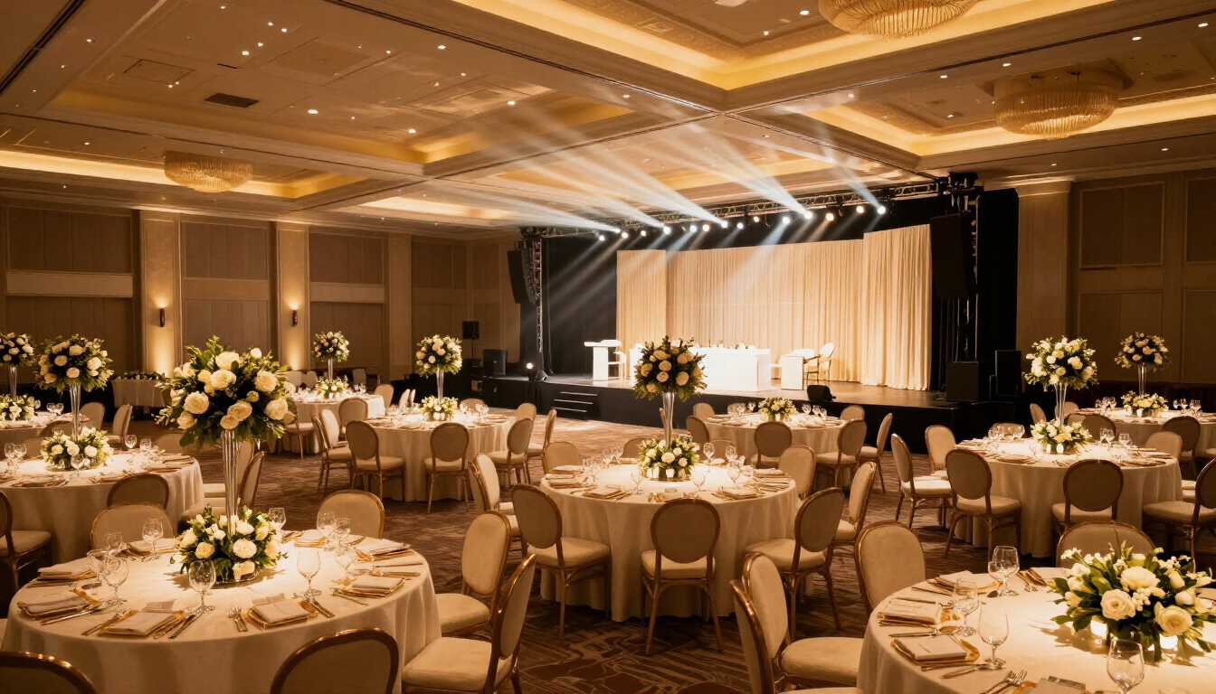 Guests seated at a candlelit gala in a South Florida ballroom