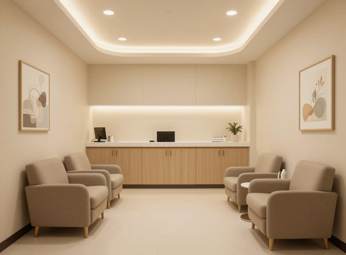 Warm, modern cardiac clinic interior at Victoria Cardiac Care Centre