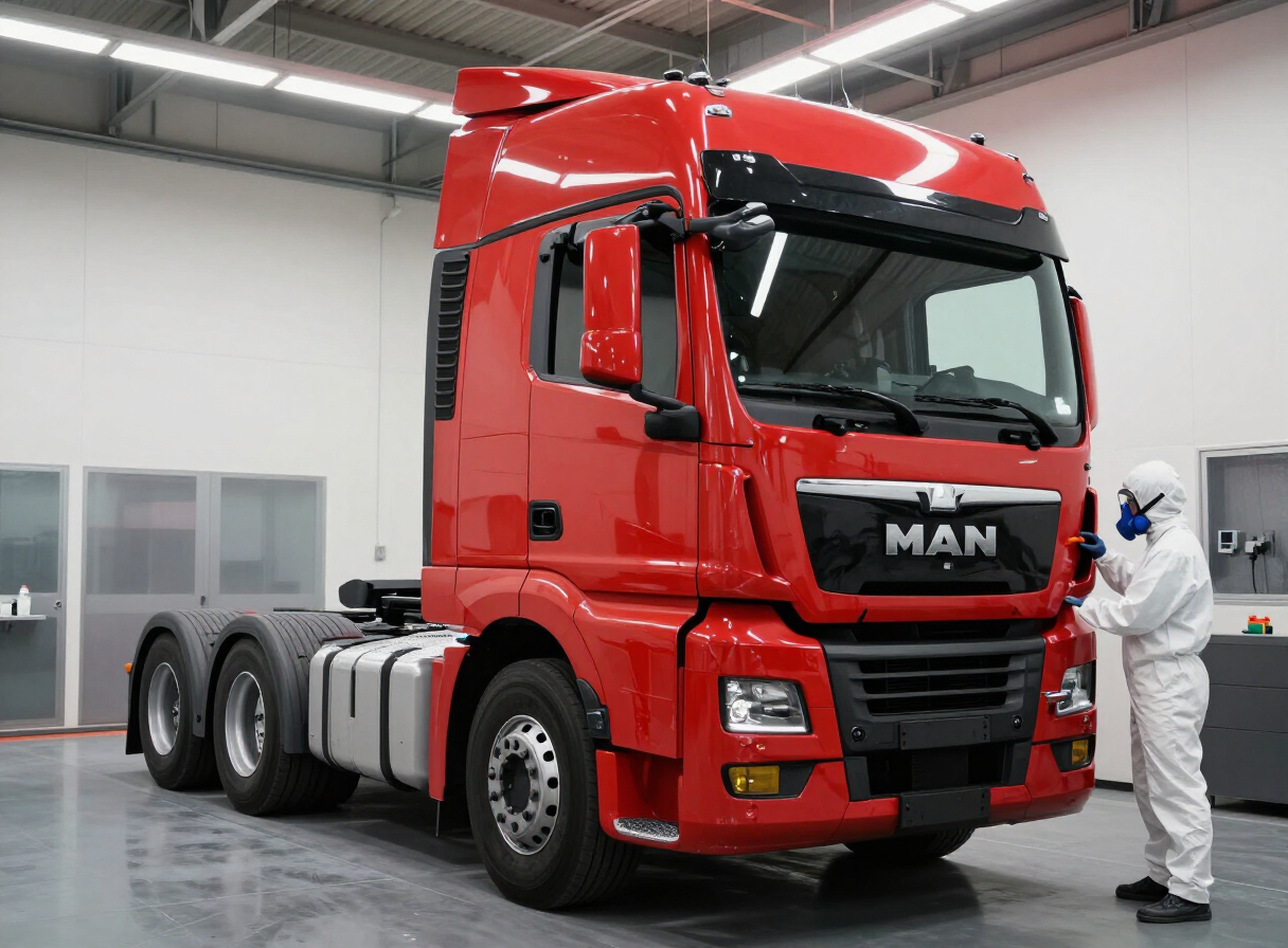 MAN Lkw in der Lackiererei von Seiz & Zimmermann