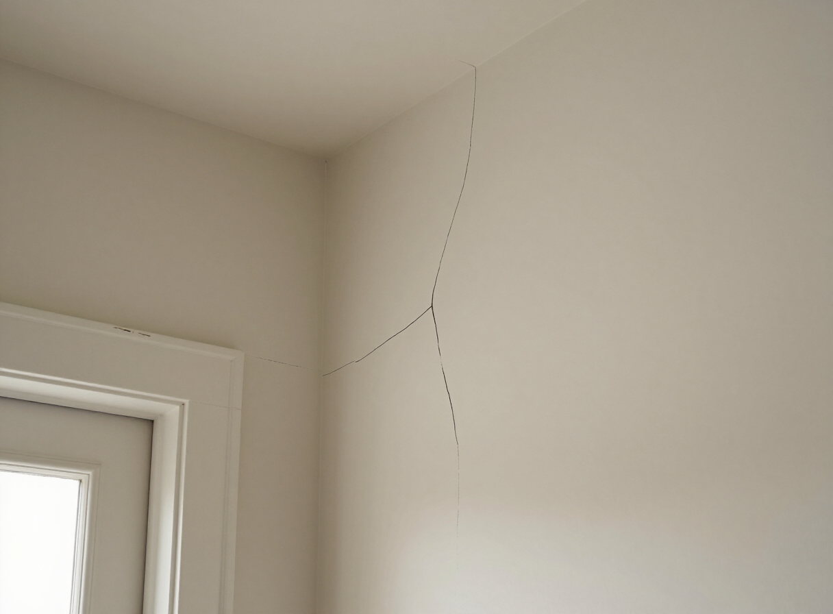 Settling cracks in an older East Rutherford, NJ home before repair