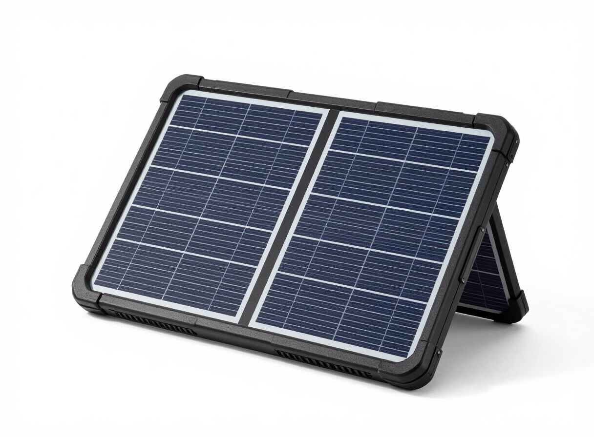 Compact foldable solar charger panel for festival camp backup power