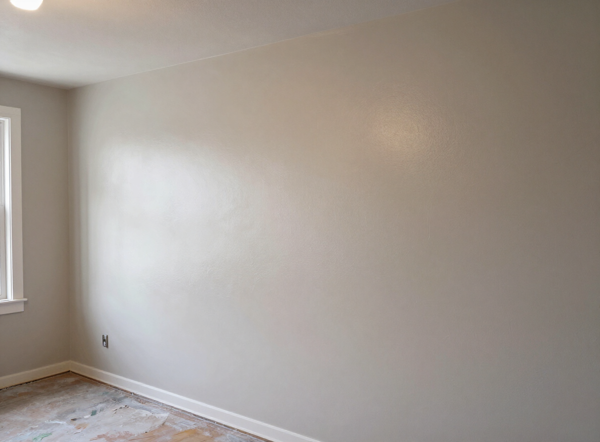 Skim-coated wall after sanding in a Ridgefield Park NJ home, ready for primer