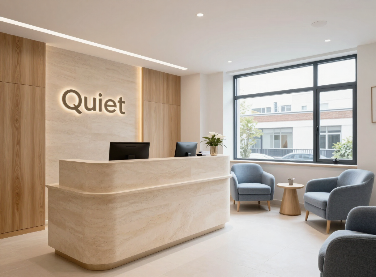 Welcoming, light-filled audiology clinic interior