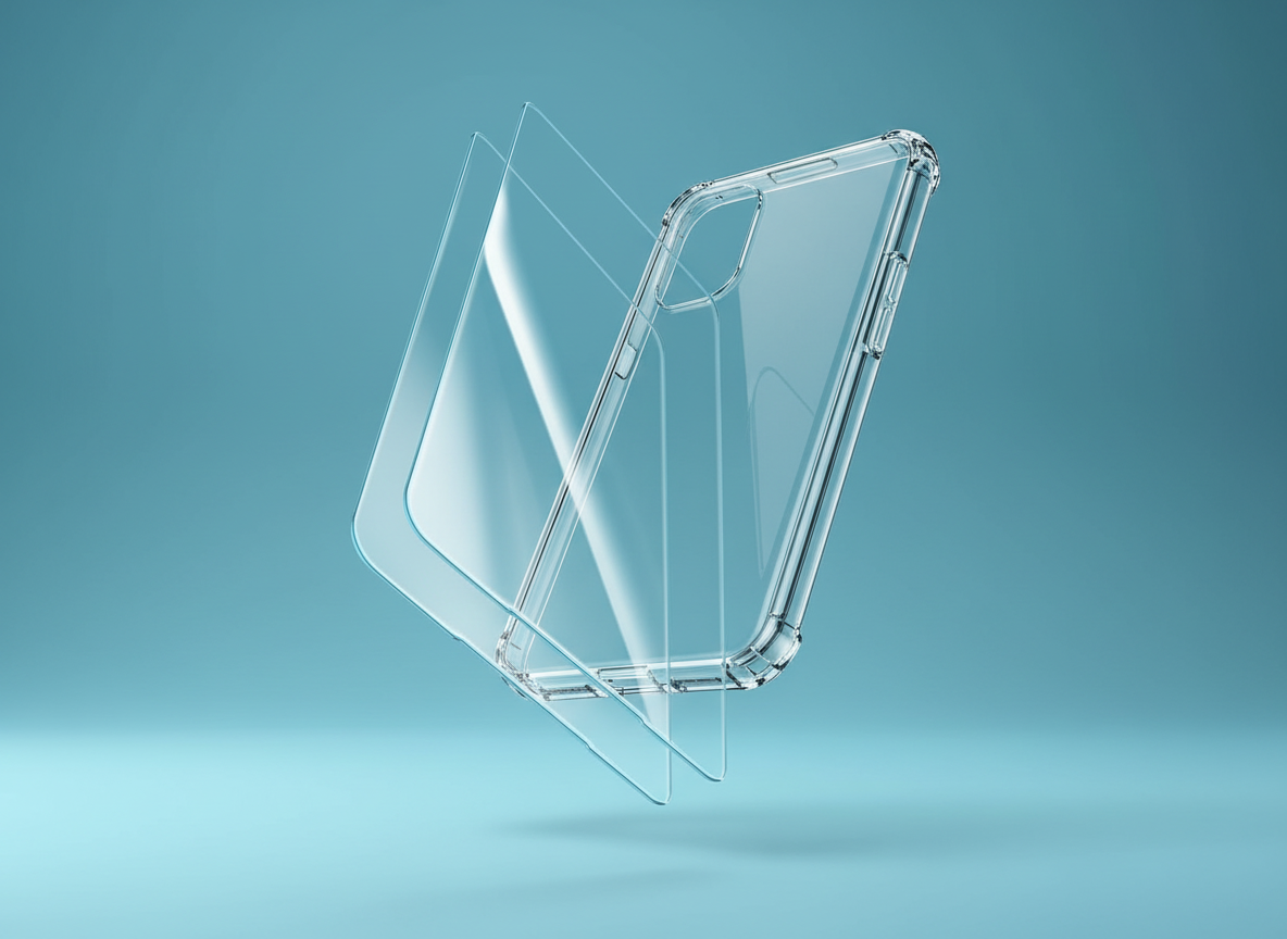 Just One Pull Tempered Glass Screen Protector with Clear Case Kit