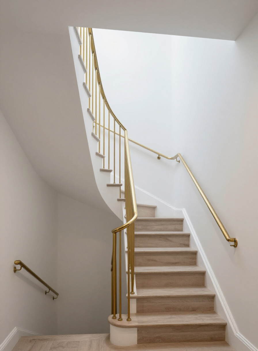 Building stairwell after painting in West New York with complex geometry expertly executed