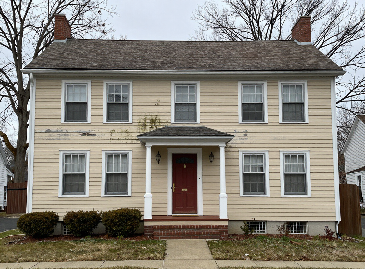 Single-family home exterior before painting in Wood-Ridge, NJ