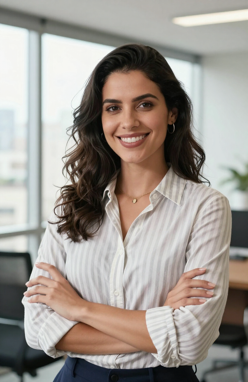 Consultora de vendas sorrindo
