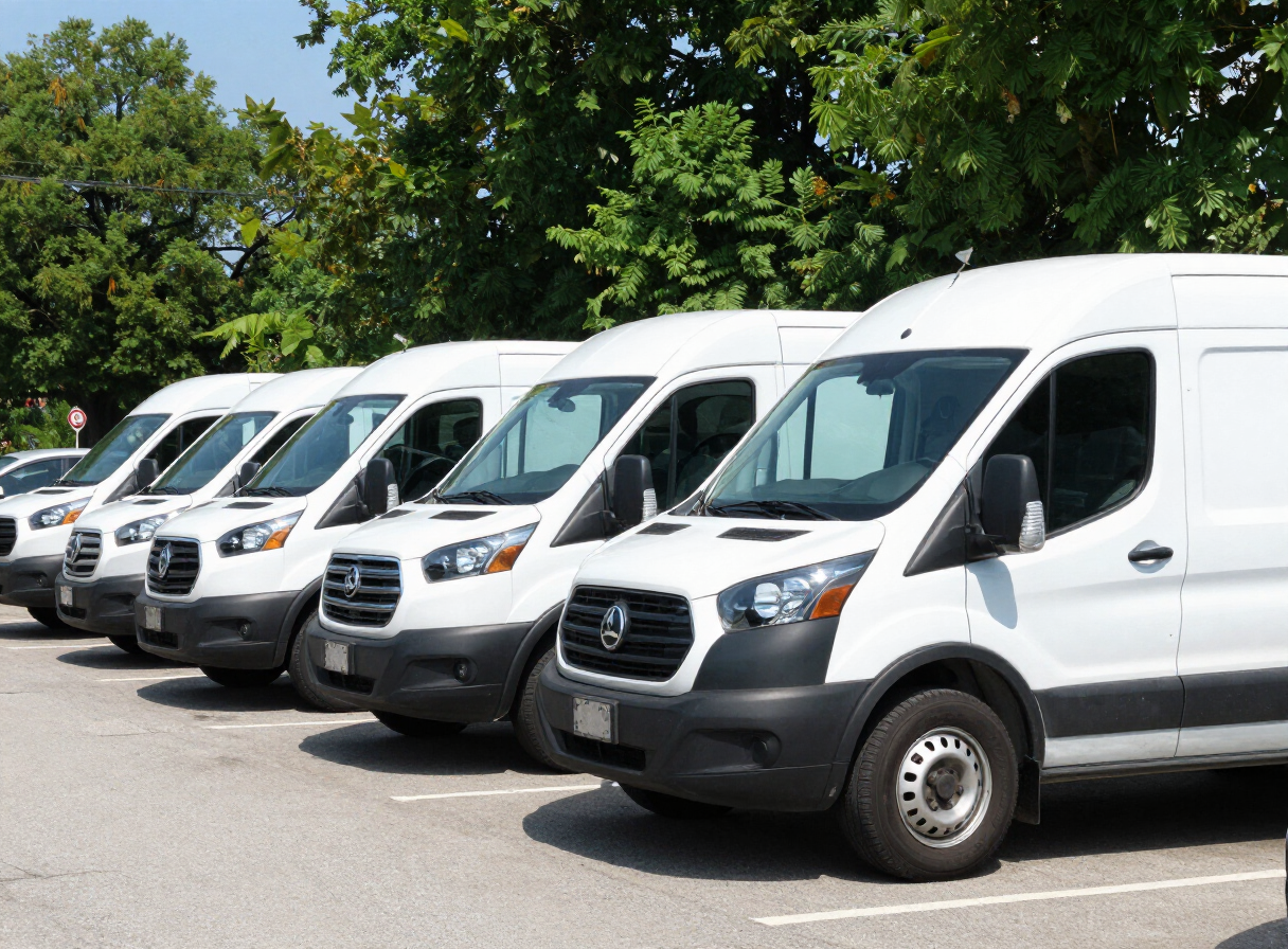 Skyview Auto Glass fully equipped mobile service van fleet carrying OEM windshield glass for same-day service