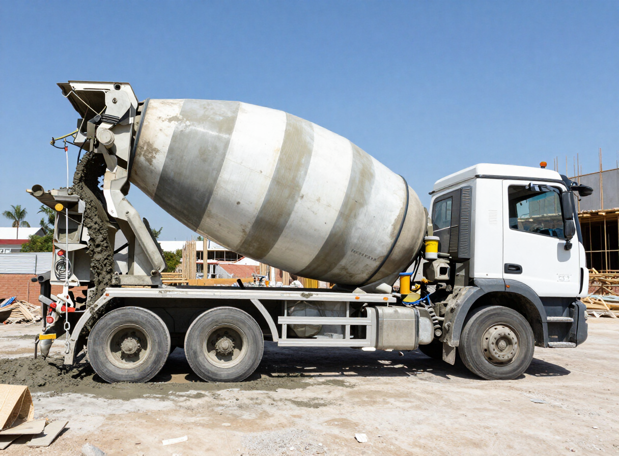 Cements: Mixer truck pour