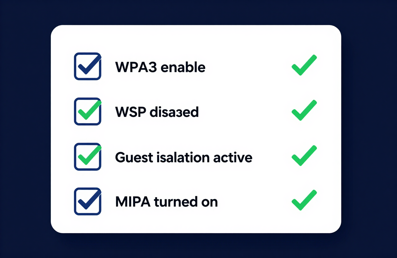 WPA3 security checklist when you create a password and Wi-Fi QR code