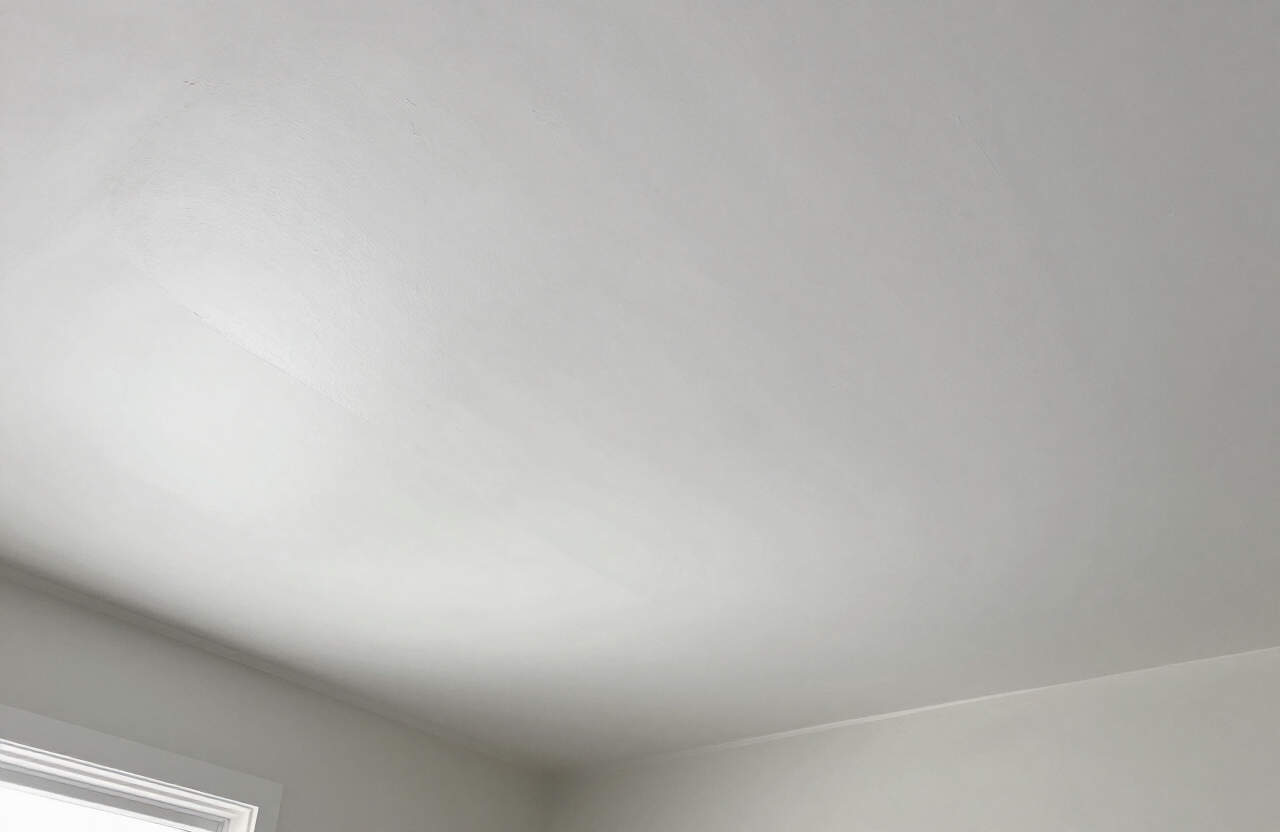 Ceiling after painting in a Wood-Ridge NJ home with stain-free fresh white finish