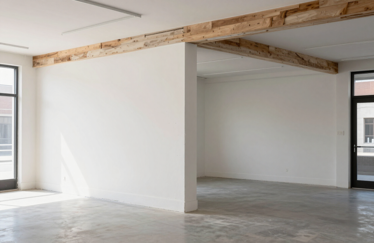 Union City mixed-use building commercial space before painting