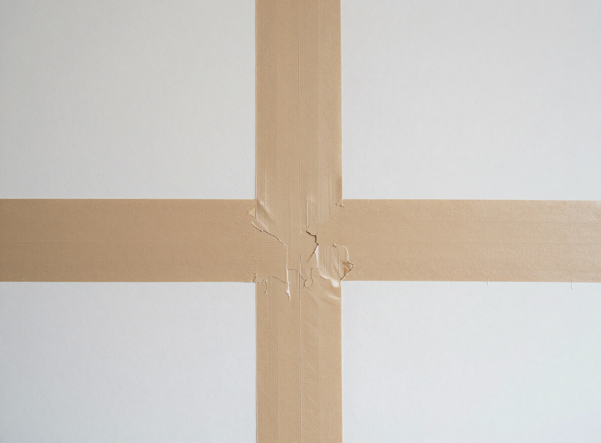 Failed drywall tape — before