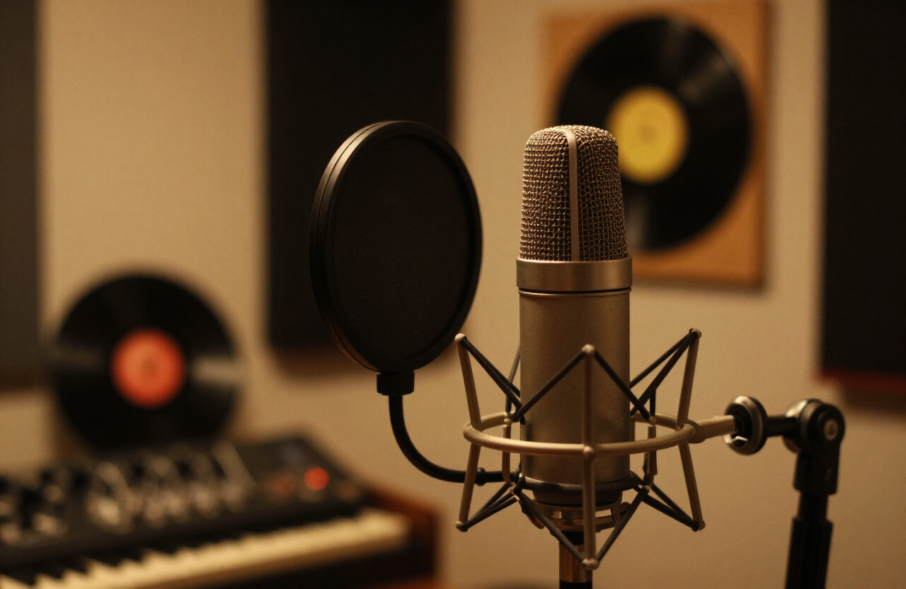 A recording studio microphone