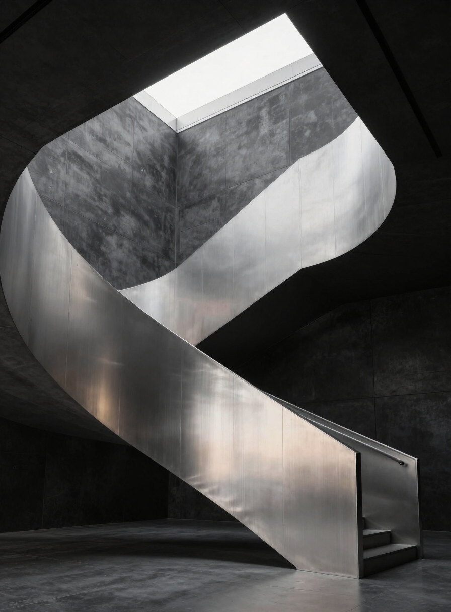 Courbes métalliques et volumes architecturaux, illustration de l’exigence de conception OLMETA