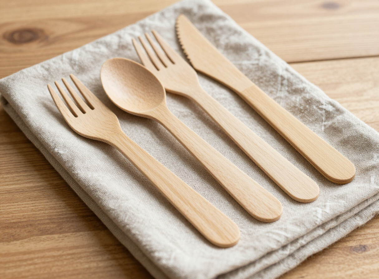 Disposable wooden and bamboo cutleries