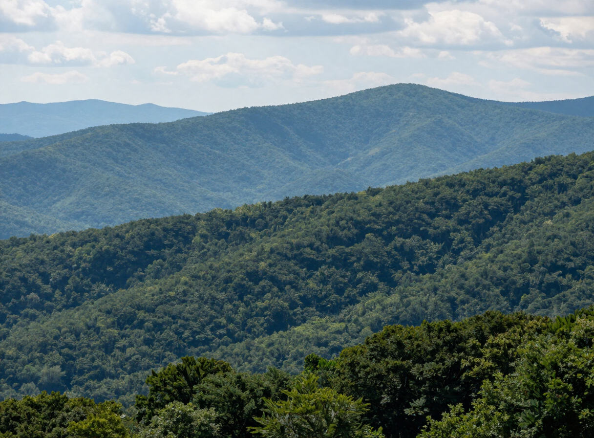 Blue Ridge mountain views surrounding Draper, Virginia