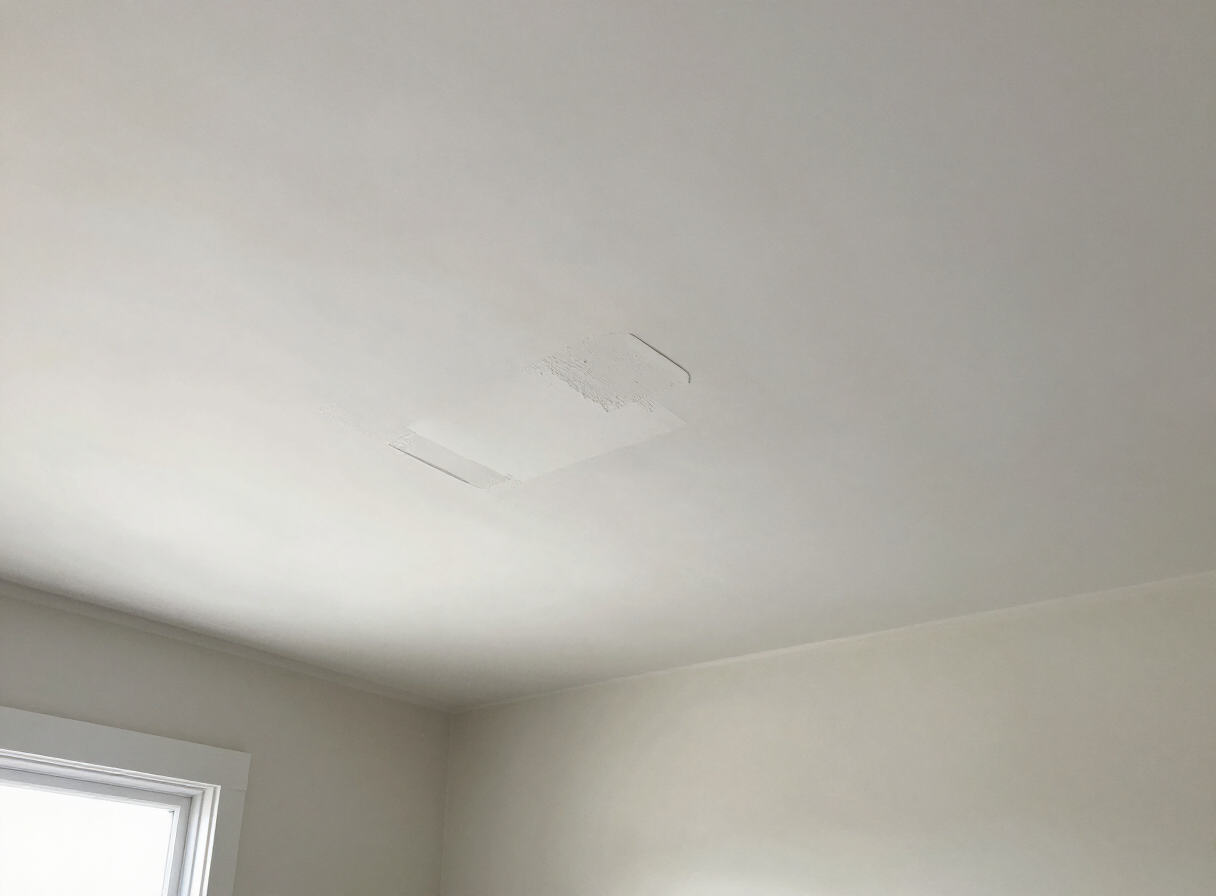 Repaired water-damaged ceiling in a Ridgefield Park NJ apartment after drywall replacement and repainting