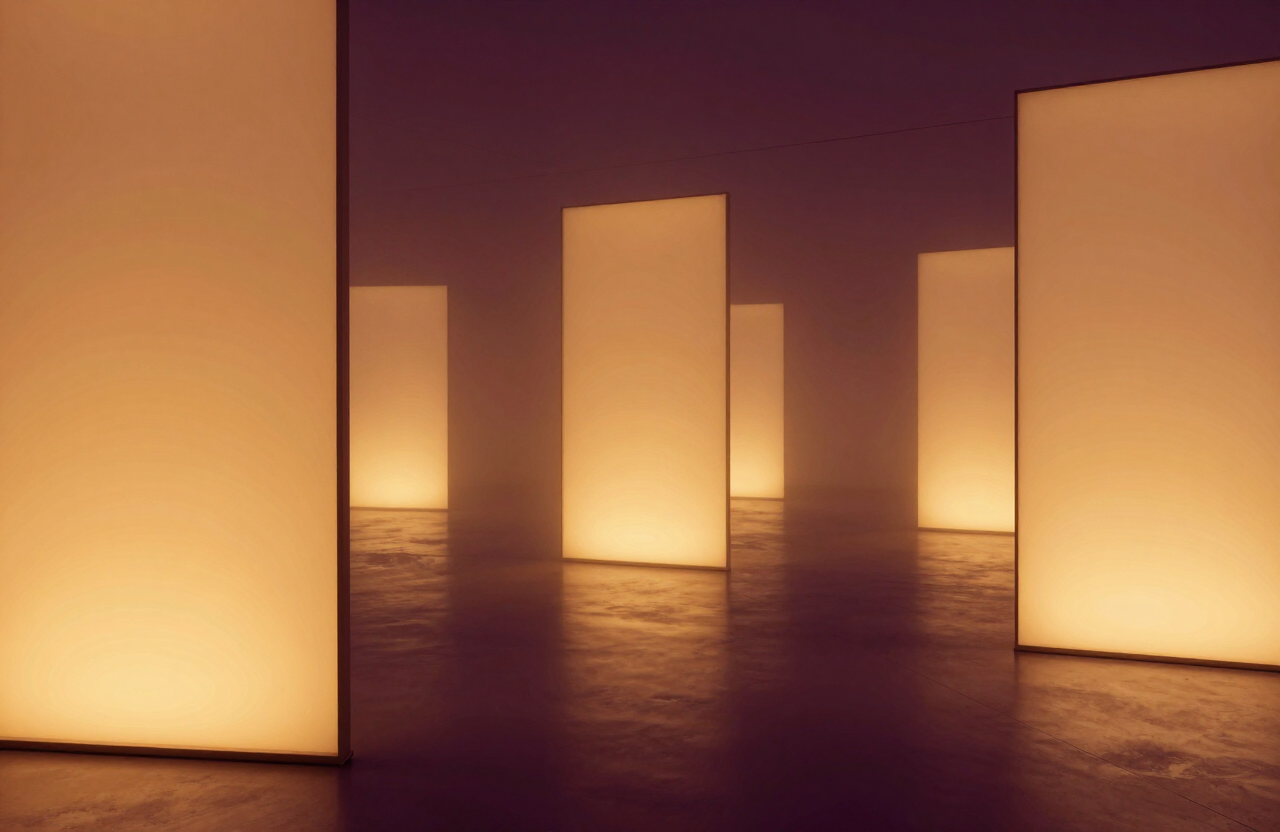 Instalación inmersiva de luz ámbar