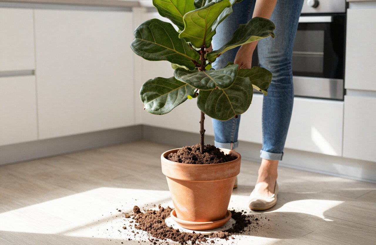 Trasplante de una planta a una maceta nueva