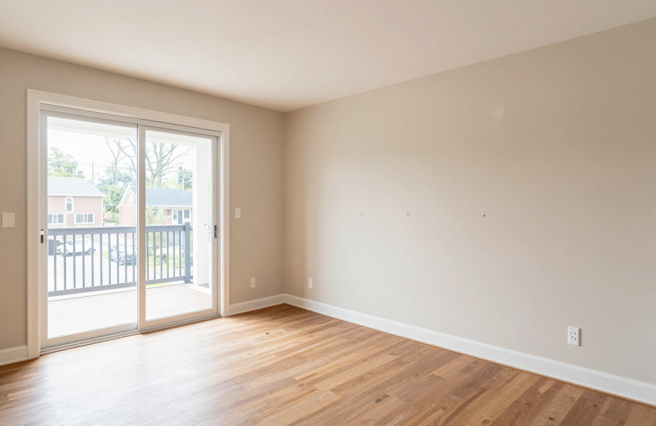 Harmon Cove townhouse living room before interior painting in Secaucus NJ