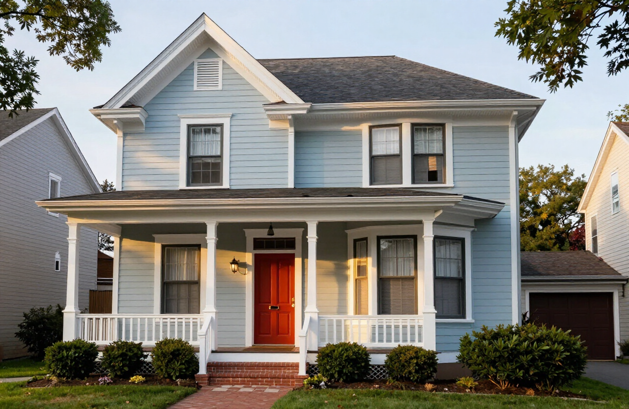 Finished freshly painted Victorian home exterior in Rutherford NJ