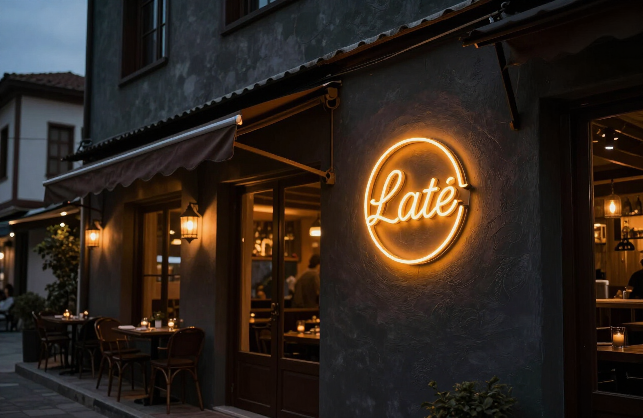 Kaleiçi Restoran Neon Tabela