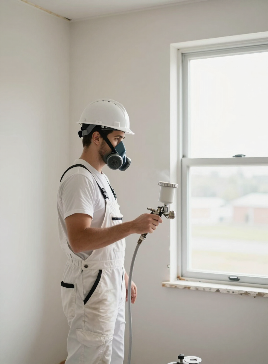 Professional painter equipped for a clean, detailed finish