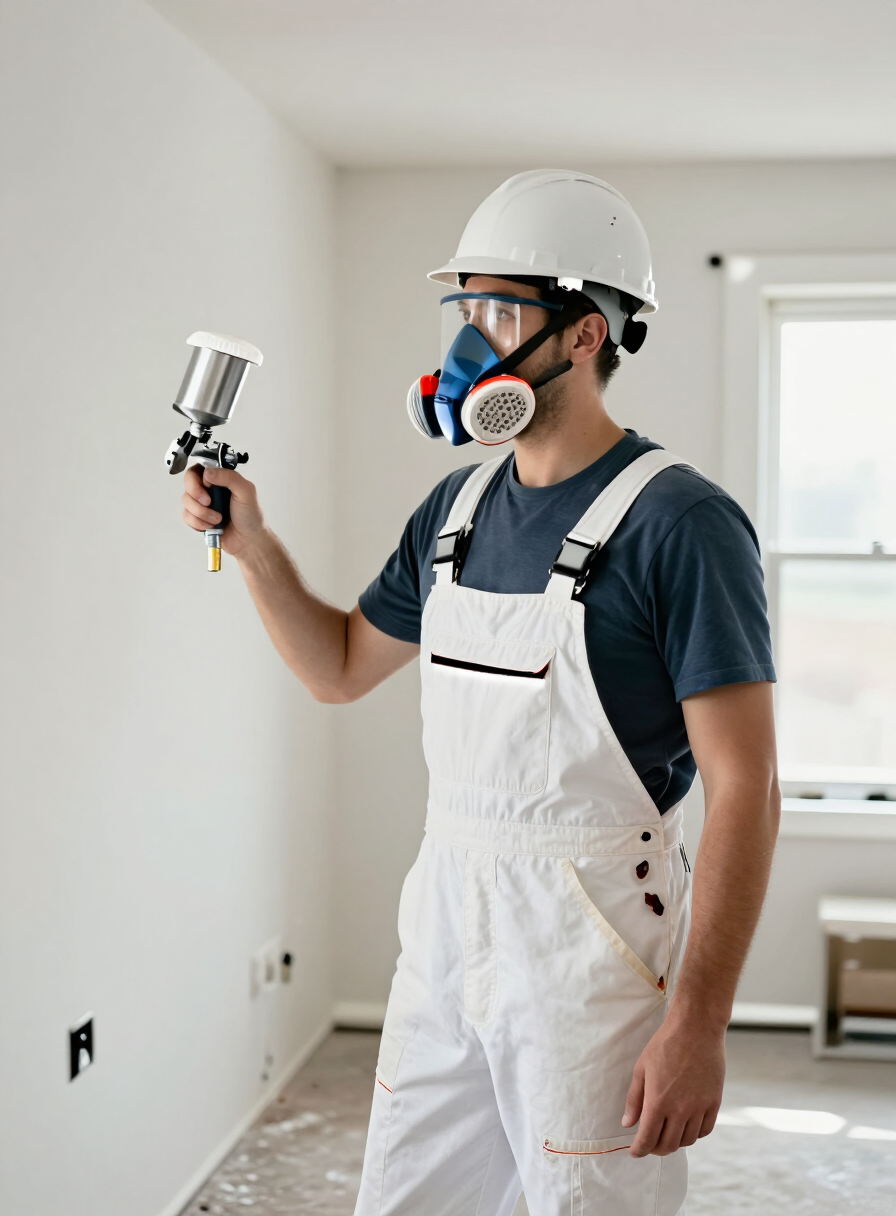 Professional painter equipped for a clean, detailed finish