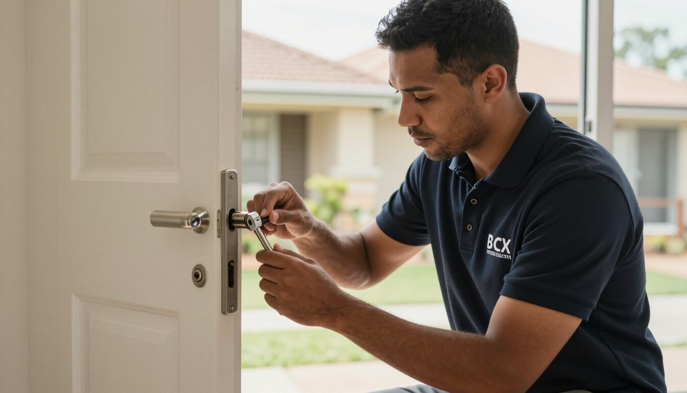 Professional locksmith opening a residential door in Randburg