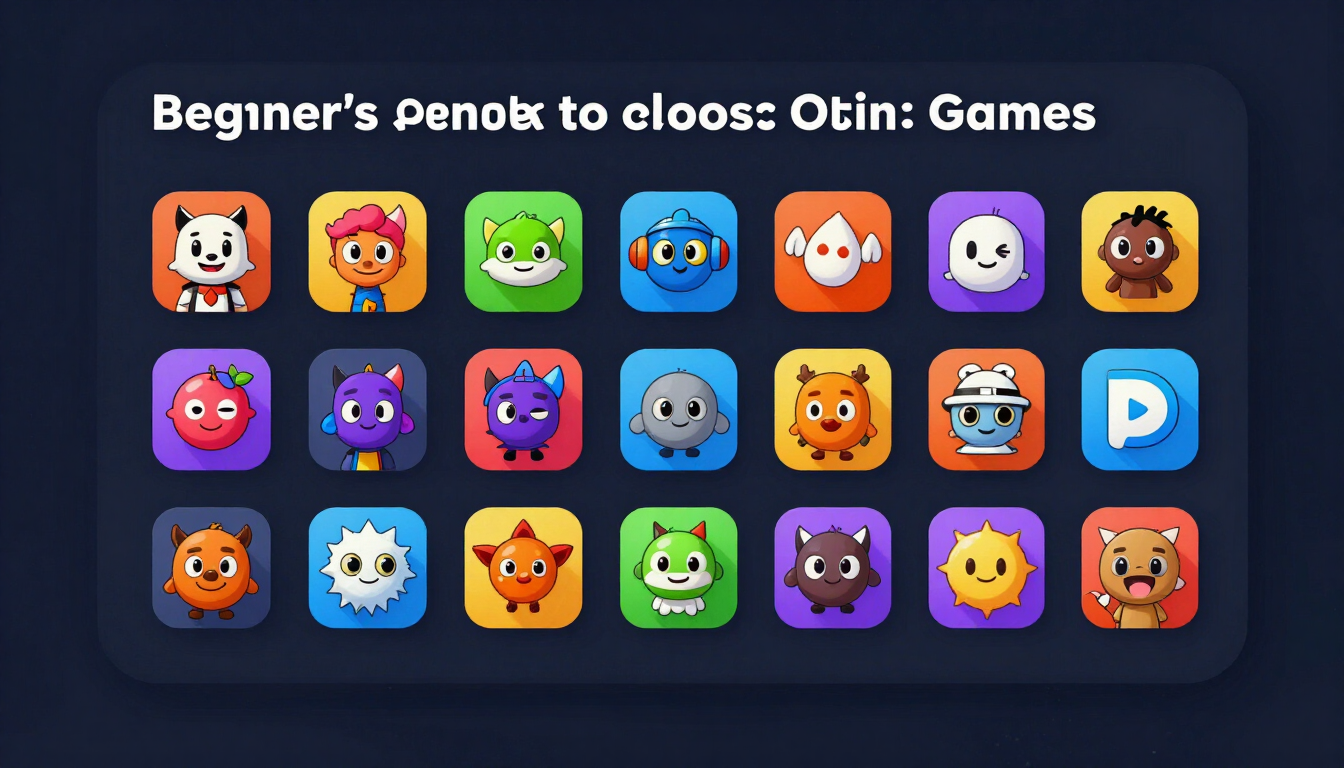 Tampilan layar pemilihan game online untuk pemula dengan berbagai genre