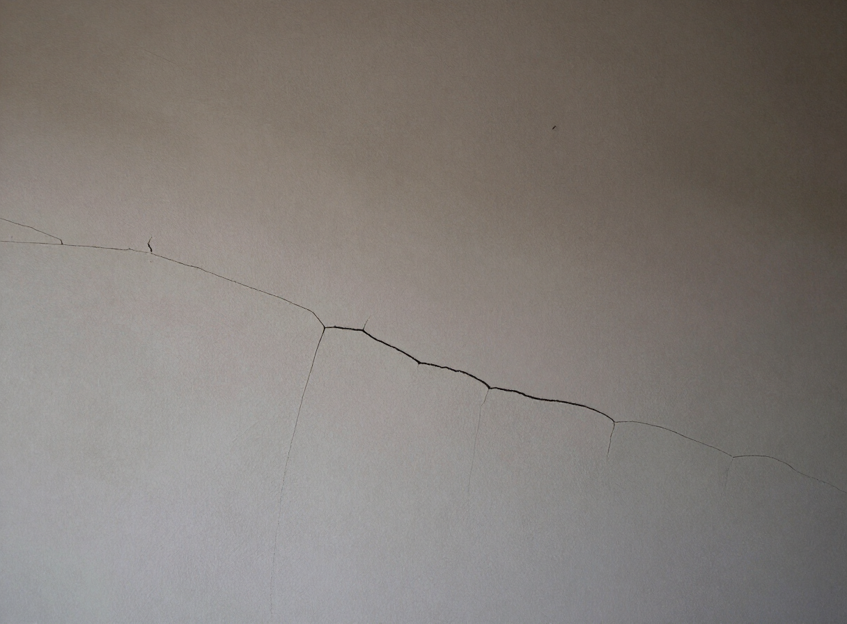 Cracked plaster wall in an older West New York NJ apartment before repair
