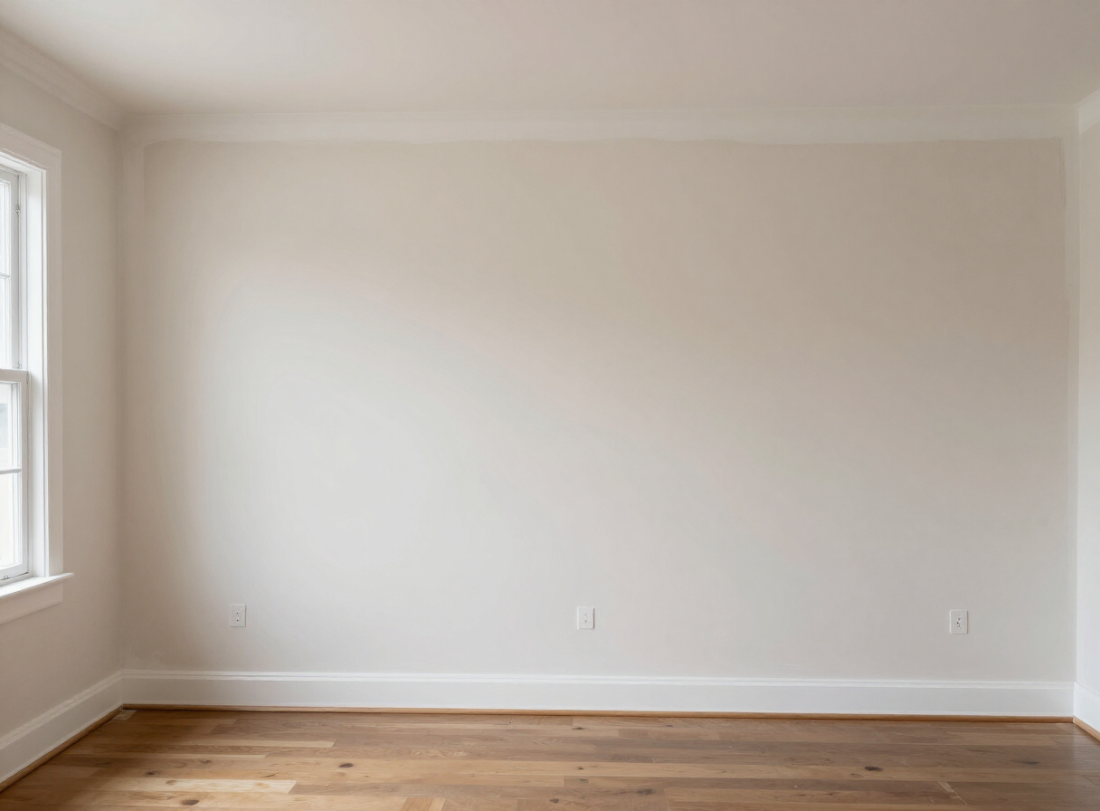 Repaired and freshly painted wall in a North Bergen NJ home after drywall repair by Hudson Line Painters